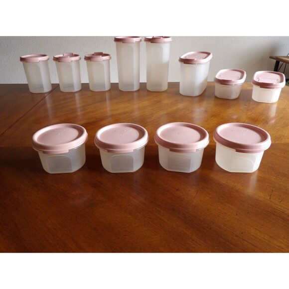 TUPPERWARE Modular Mates Pantry Lot 12x Containers w/Lids Pastel Pink - Picture 3 of 16